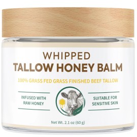 Dersie Beef Tallow for Skin - Organic Grass-Fed Whipped Beef Tallow and Honey Balm 60g