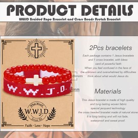 COLOYAN WWJD Bracelet Christian Cross Bracelets for Women Men Jesus Bracelets Faith Religious Easter Christian Jewelry