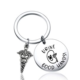 TGBJE Nurse Humor Gift Renal Nurse Jewelry Urine Good Hands Keychain Dialysis Tech Gift (Urine Good Hands)