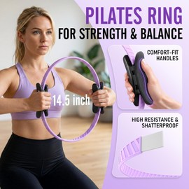 Pilates Ring Kit with Exercise Ball and Resistance Bands, Home Workout Equipment for Core, Thighs, Arms and Balance Training