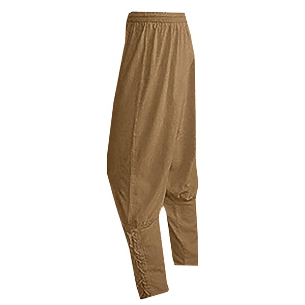 Mens Medieval Ankle Pants Viking Pirate Renaissance Costume Lace Up