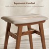 Muwuele Solid Wood Vanity Stool, Compact Makeup Chair with Saddle