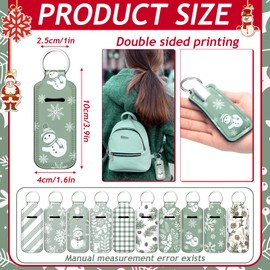 Ctosree 40 Pcs Christmas Theme Lipstick Holder with Portable Clip on Lip Gloss Sleeve Pouch Lipstick Holder Pocket Lip Balm for Xmas Employee Gifts Coworker Nurse Teachers(Snowman)