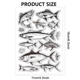CHGCRAFT Realistic Fish Silicone Clear Stamps Fish Stamp for DIY Scrapbooking Photo Album Decorative Cards Making Stamps for Holiday Card Making Album Crafts
