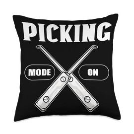 Picking Mode On. Lock Picking. Locksmith Throw Pillow