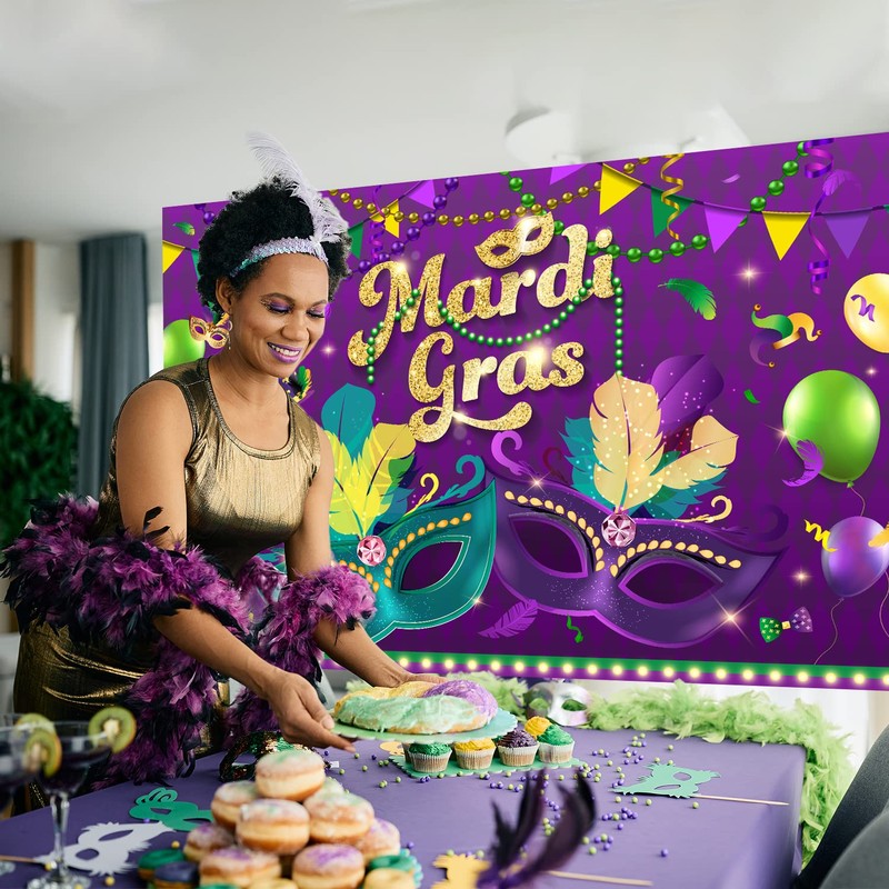 Mardi Gras Party Decorations Mardi Gras Background (Backdrop)