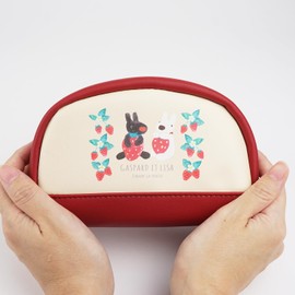 Half-moon Pouch, Cosmetic Pouch, Multi Case, Lisa and Gaspearl Strawberry Pattern, Strawberry Pattern, Women's, Christmas, For Women, Mother's Day, Birthday, Gift, Braun