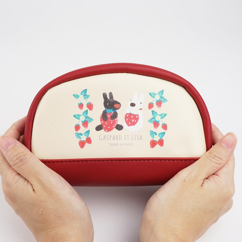 Half-moon Pouch, Cosmetic Pouch, Multi Case, Lisa and Gaspearl Strawberry