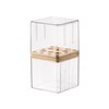 MORNITE Clear Makeup Brush Organizer with Lid, Freestanding 16-Slot Display