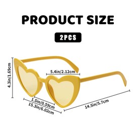 LILIKAI Heart Sunglasses, Orange Glasses, Party Hearts Glasses for Aperol Costume Accessories, Women, Heart Glasses, Orange Yellow Sunglasses, Hearts, Glasses, Fashion, Funny, Outdoor Decoration for
