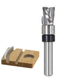 Flush Trim Router Bit 1/4 Shank, Down-Cut Carbide Head 3-Flute, 3/8" Diameter, 1/2" Cutting Length, Pattern Template Spiral Flush Trim Router Bit, for Grooves, Bottom Cleaning, Wood Trimming