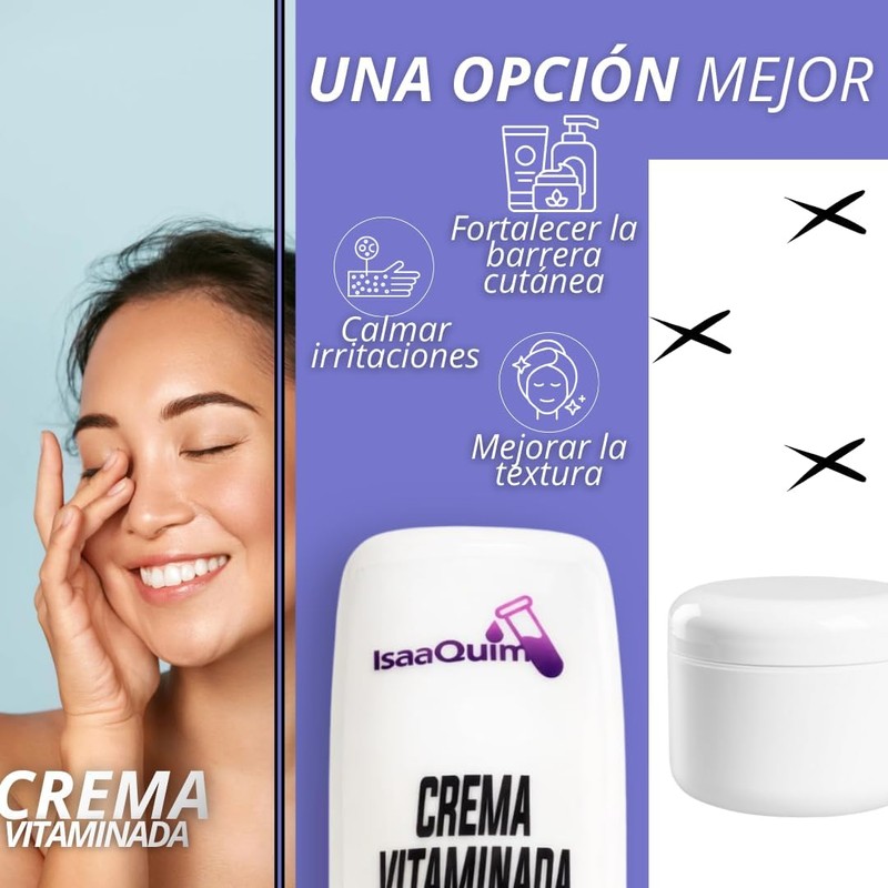 Crema Vitaminada con Lavanda IsaaQuim 120 ml Alta Hidratación y