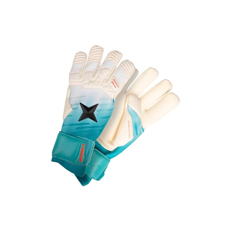 Derbystar Men's Aqua v23 Gloves, White/Turquoise/Black, 11