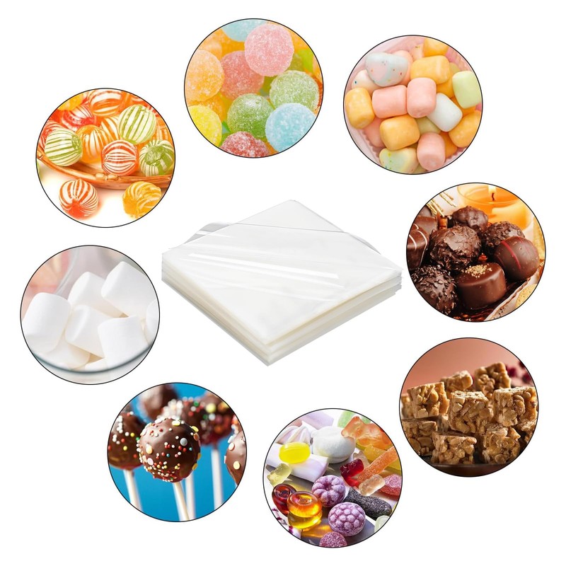 DIYASY 600 Pcs Candy Wrappers for Caramels, Clear Cellophane Wrapper