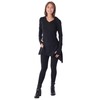 PUREWONDER Long Shirt Tunic Elf Dress Pointed Hood DR60, black