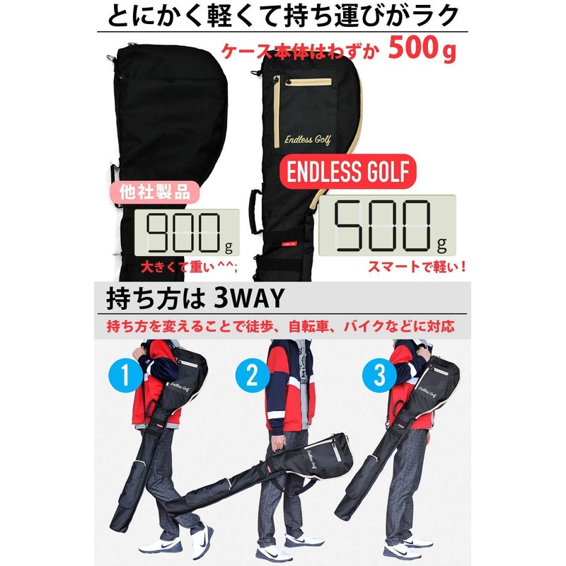 ENDLESS GOLF Golf Club Case, Holds Up to 8 Clubs,