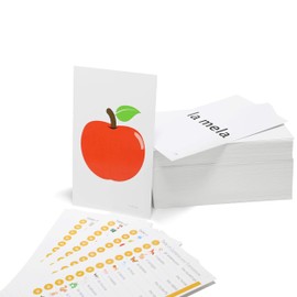 192 Italian Beginning Vocabulary Flash Cards with Original Artwork - for All Ages