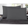 K&A® Satin Stripe Pillow Protectors Pack of 4 Zippered Grey