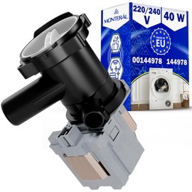 Electric Pump for Washing Machines 220/240V 40W with Original Code 00144978 144978 00145787 145787 for Siemens for Bosch - Made in EU MONTERAL