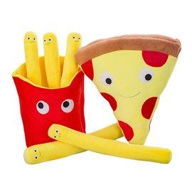 TONGMAN 2 Soft and Fun Food Plush Toy Pillows, Pizza Plush Stuffed Pillows, Fun Decorative Food Fries Stuffed Plush Pillows, Unique Filling Gifts for Children, Girls, and Boys (French Fries Pizza)