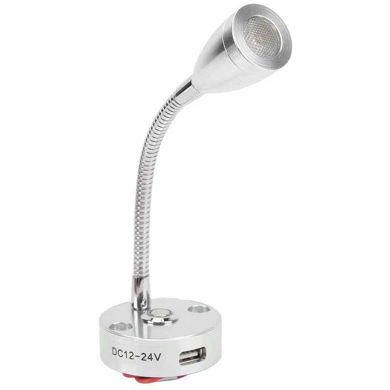 RV Reading Light Flexible Neck 3 Color Light 12‑24V 3W