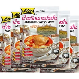 Lobo Masaman Curry Paste - No MSG, No Preservatives, No Artificial Colors (Pack of 5)