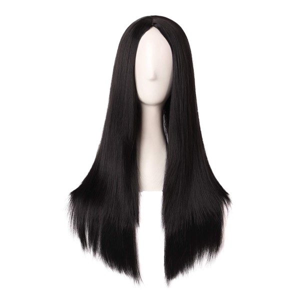 MapofBeauty 28 Inch/70cm Women Special Natural Long Straight Synthetic Wig (Brownish Black)
