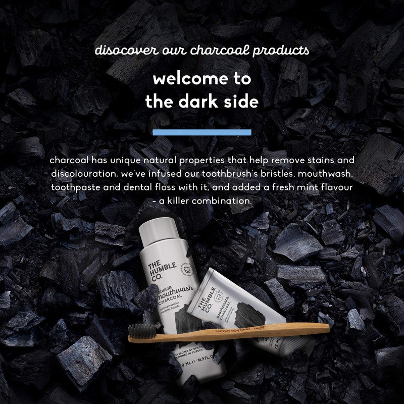 The Humble Co. Plant Based Floss Picks | Charcoal |