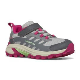 Merrell Moab Speed 2 Low Alternative Closure Waterproof Hiking Shoe, Grey/Berry/Mint, 12 US Unisex Big Kid