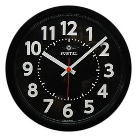 Suntel SQ07-BK Wall Clock, Black, Diameter 10.3 x 1.6 inches (262 x 40 mm), Lightest Moji Clear Wall Clock, BK (Black)
