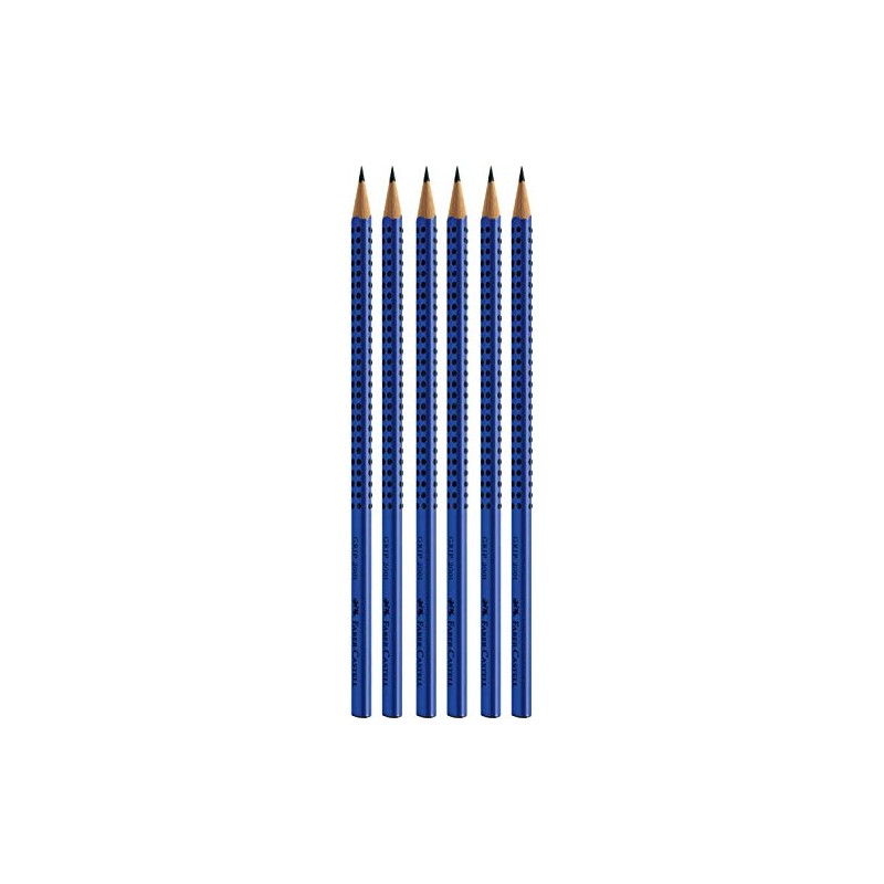 Faber-Castell Grip 2001 Pencils Economy Pack of 6 (Blue B)
