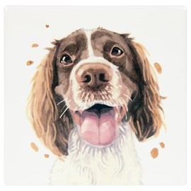 Lesser & Pavey Springer Spaniel Coaster Robert James Hull For Home & Office | Stylish Coasters For Kitchen & Dining | Durable Drinks Coasters For Tabletops | Decorative Home Accessories for Tables