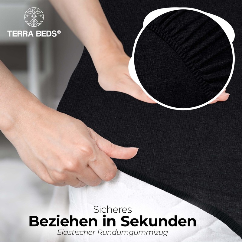 Terra Beds Premium Fitted Sheet, Flat Sheet 90 x 200