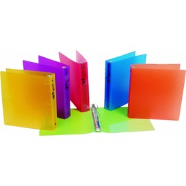 Filexec 3 Ring Binder, 1.5 Inch Capacity, Frosted, Letter Size, 6 Count (Pack of 1) Blueberry, Strawberry, Grape, Lemon, Lime, Tangerine (50160-6493)