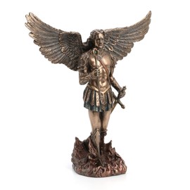 Veronese Design 12 1/4 Inch Tall Archangel Saint Michael Cold Cast Resin Antique Bronze Finish Sculpture Statue