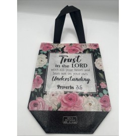 Unbranded Inspirational Floral Gift/Tote Bag, Bible Scripture Quotes Reusable Durable