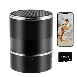 Security Camera with Bluetooth Speaker, 1080P Wireless WiFi Camera for Home/ Office/ Baby/ Pet, Indoor Camera with Motion Detection, Night Vision, APP, Local & Cloud Storage (Included 128G SD Card)