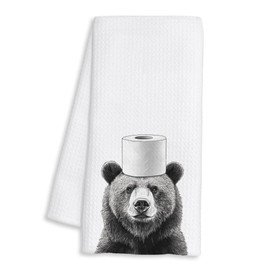 BAYOGITA Bear Gifts Bathroom Hand Towels, Gifts for Bear Lovers Women Men Decorative Hand Towels for Bathroom Washroom Restroom Decor, 16x24 Inch