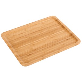 2-Pack Rectangle Bamboo Tray 15.75*11.81*0.80 IN Bamboo Serving Platter Bamboo Trays Serving Tray Bamboo Breakfast Dinner Food Trays Coffee Tea Serving Tray Fruit platters for Home Hotel Restaurant