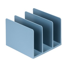 Bookends Simple Style Wide Mouth Design Blue Color Plastic Material 16.2x16.2x12.2cm Office Book Support
