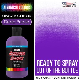 U.S. Art Supply Opaque Deep Purple Acrylic Special Effects Airbrush Paint - 8oz Ready to Spray Air Brush Paint for Nails, Models, Fabric - Water-Based Air Brush Painting