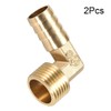TA-VIGOR 2Pcs Brass Barb Hose Fitting, 90 Degree Elbow 14mm