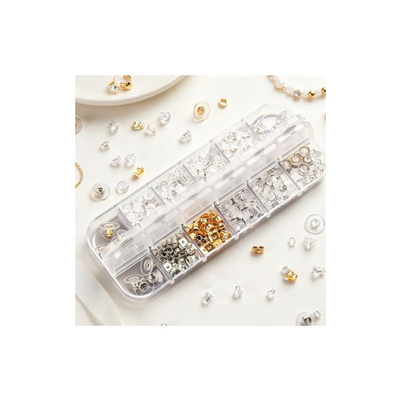 600Pcs Respaldos de Aretes de Silicona Transparente