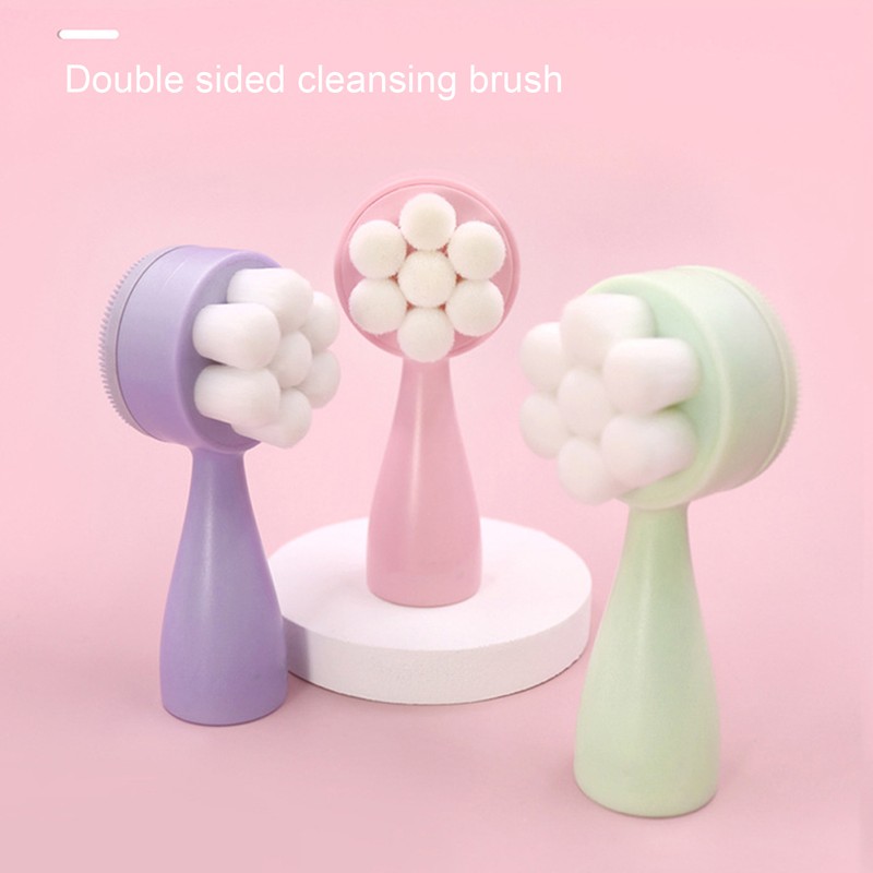 3pcs Facial Cleansing Brush Deep Cleansing Exfoliation Removing Blackhead Massaging