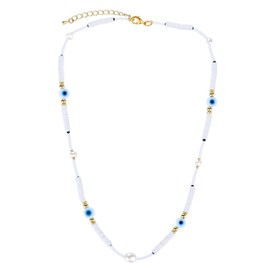 KELITCH Colorful Choker Necklaces Handmade Shell Pearl Collar Necklaces Boho Style Stackable Friendship Necklaces