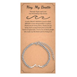 Bestie Gifts for Women Bracelets Thank You Gifts for Best Friend Woman Appreciation Friendship Bracelet Bestfriend Christmas Birthday Gift Ideas Female Friendship Gifts for Wedding Day Friend Keepsake