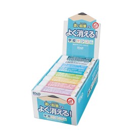 Kutsuwa STAD School Poppy Eraser, RE048, Bulk Pack, Set of 24 (4 Types Assorted)