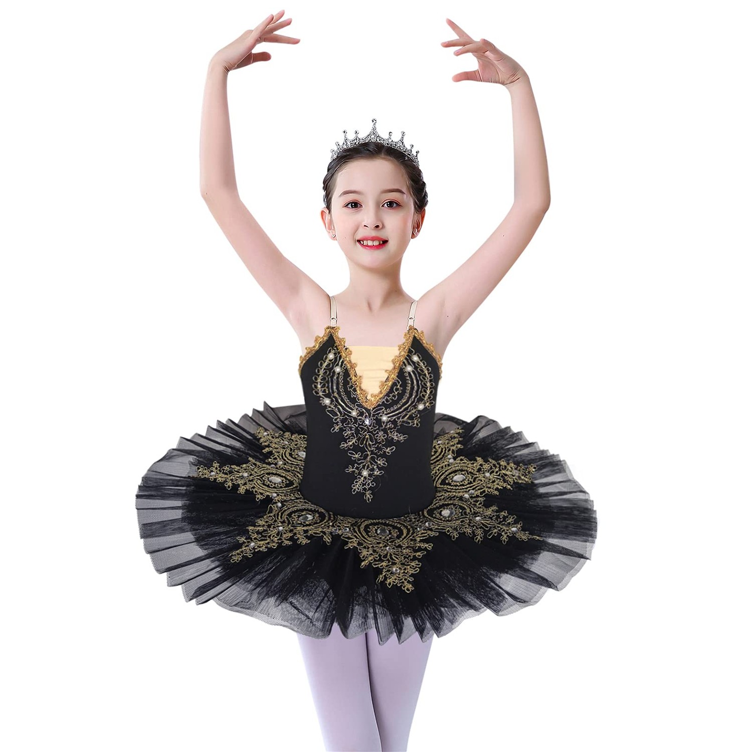 ZX Girl's Ballet Swan Lake Tutu Costume Professional Camisole Skirted ...