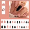 Classic Gothic Black Fake Nails - Almond Shaped Press On