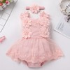 FYMNSI Newborn Baby Girl 1st Birthday Outfit Lace Dress Sleeveless